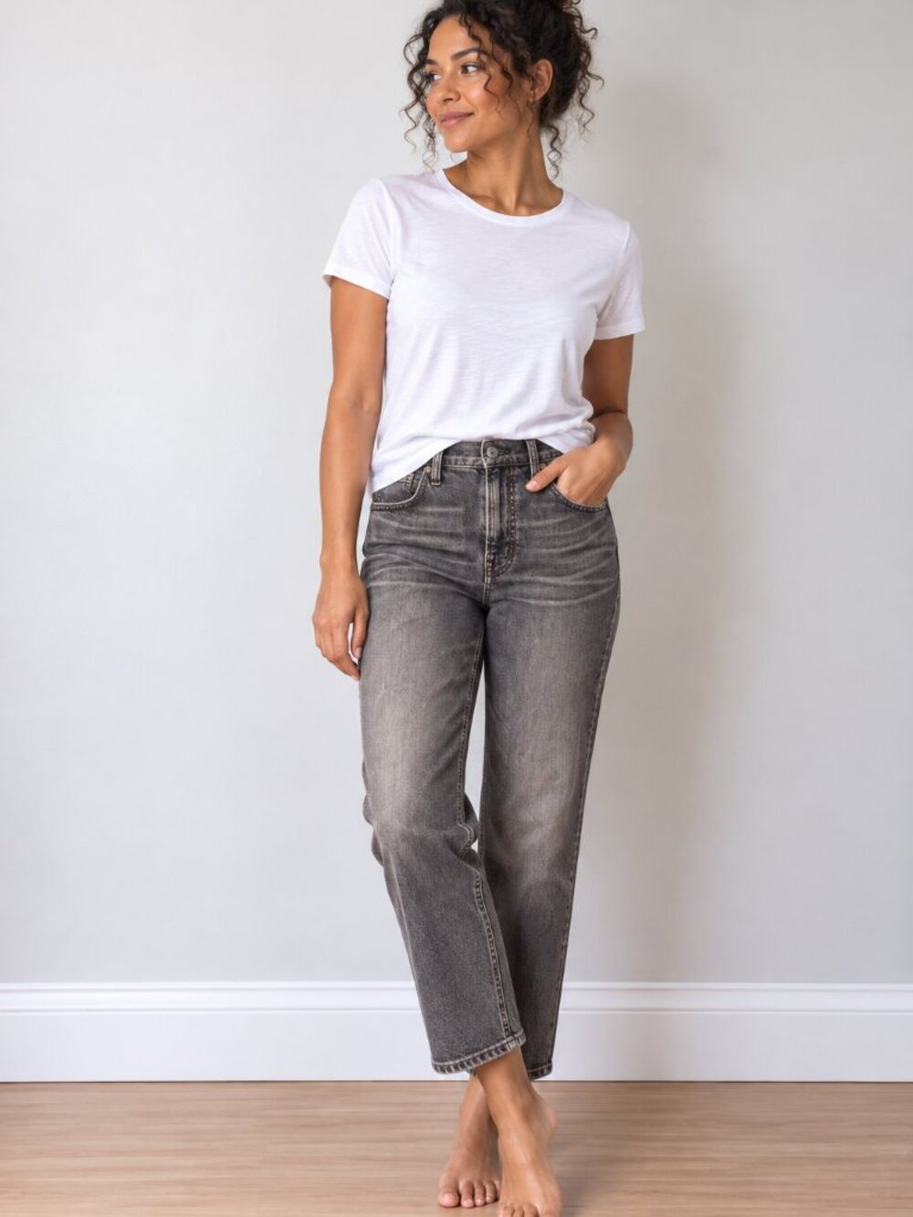 Madewell The Perfect Vintage Crop Jeans High Rise Tapered Dark Gray 27